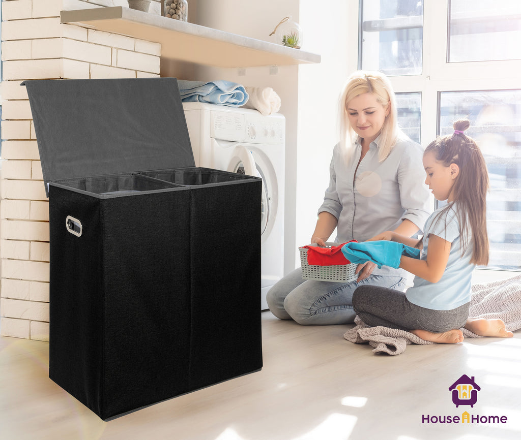 Laundry Basket Dirty Washing Clothes Storage Folding Bin Bag Hamper With Lid