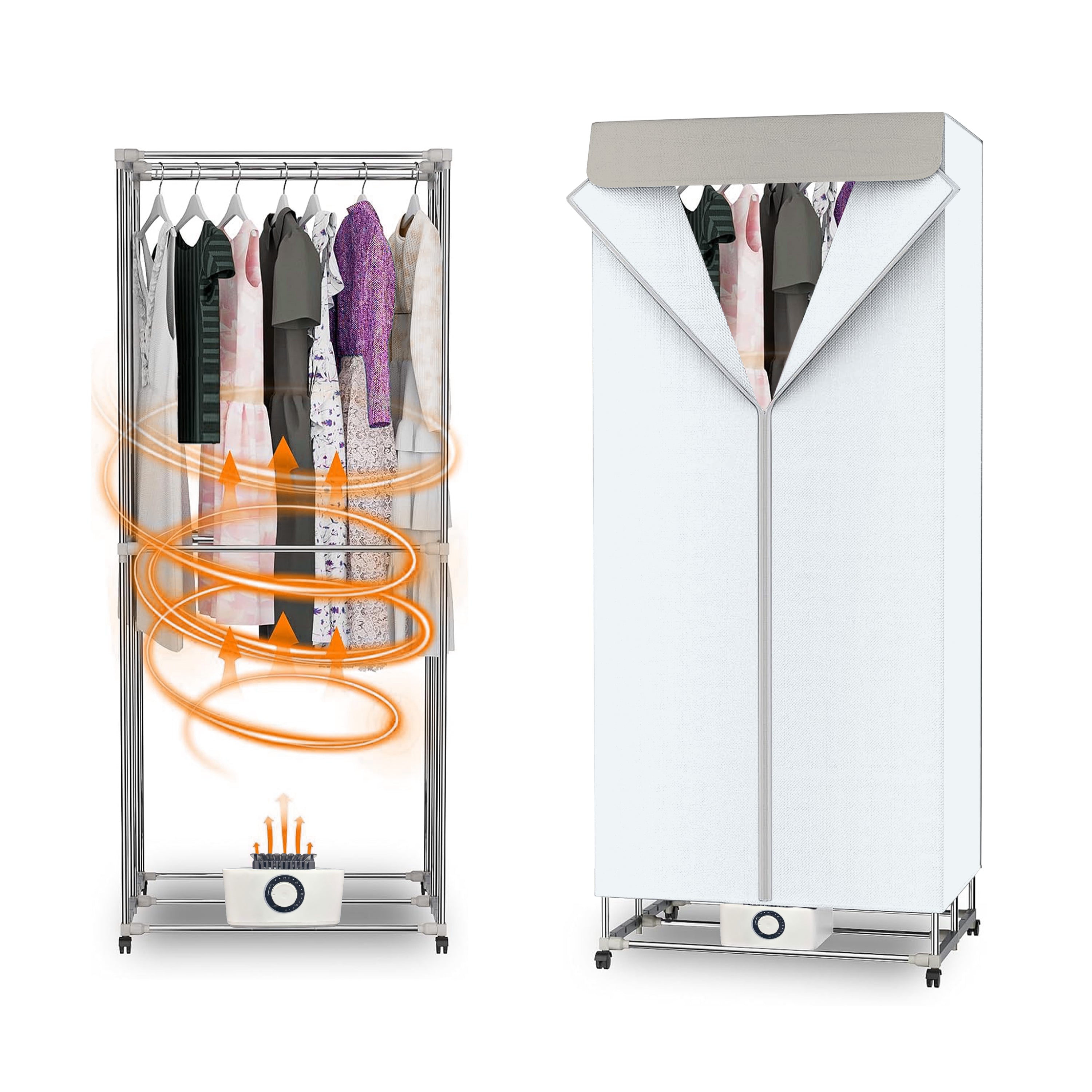 Electric Clothes Dryer 2-Tier Foldable Heated Drying Laundry Airer Rack Cover