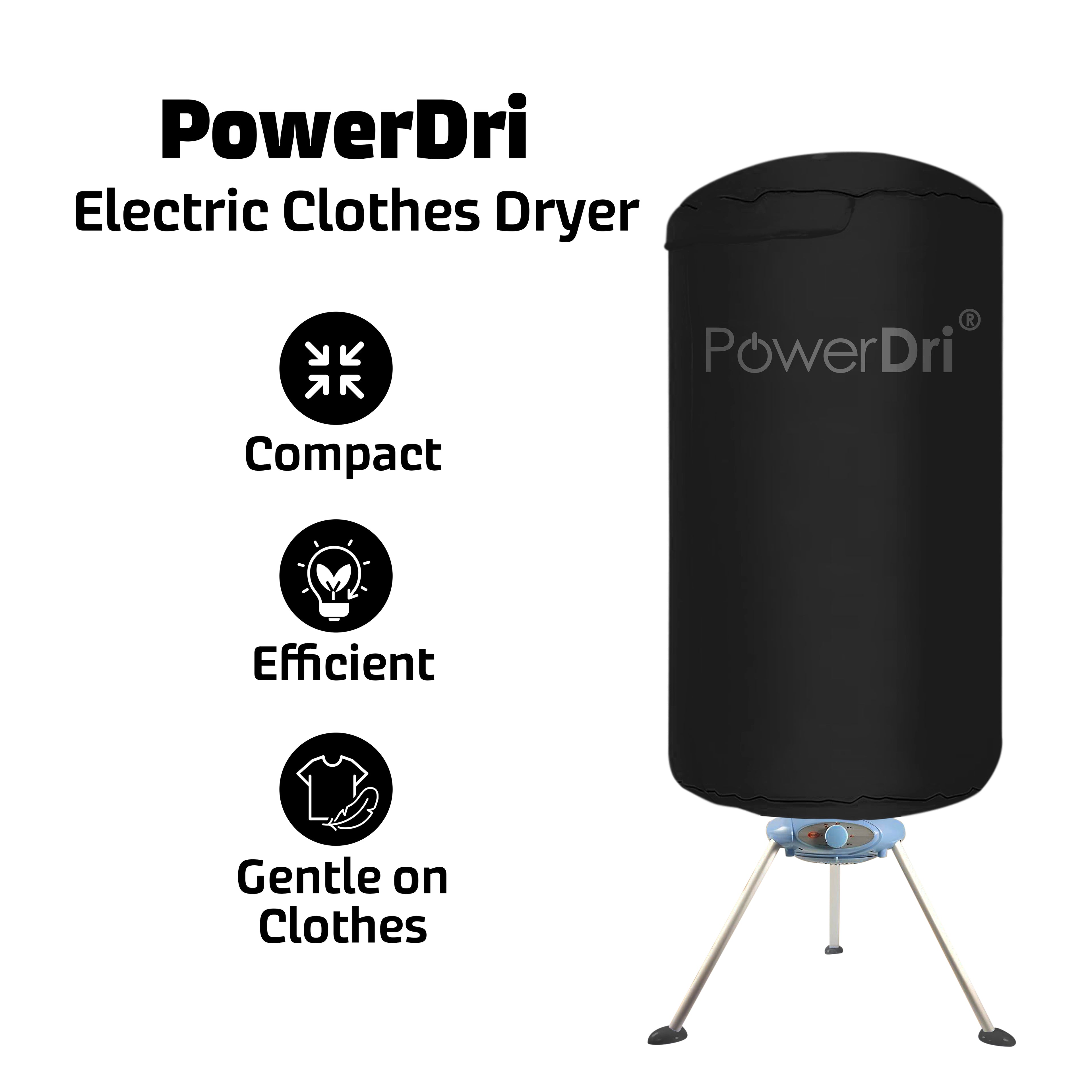 ELECTRIC CLOTHES DRYER 15KG - BLACK